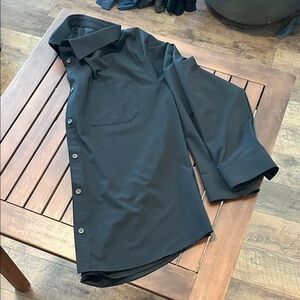 Slick material Men's Classic Black Shirt